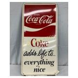 Coca-Cola "Adds Life to Everything" Sign, 18in x 3