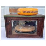 Wooden Cheese Cutter with Glass-Enclosed Case, 23n