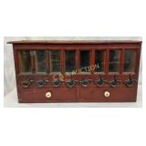 Wooden Store Cabinet With Glass Compartments,25x12