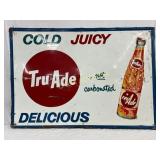 1963 Emb. Metal Tru-Ade Advertising Sign, 60in x 4