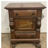 Early Carved Slot Machine Cabinet with Lion Head