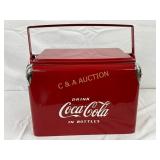 Coca-Cola Metal Cooler Box with Handle, Restored,