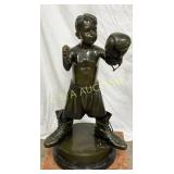 Bronze Boxing Boy Statue, 42 in x 24 in
