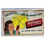 Vintage Dr Pepper Cardboard Sign, 26 x 15 in.