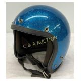 Blue Glitter Open-Face Helmet with Strap, 8in by 1