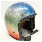 Metallic Multicolor Half-Face Motorcycle Helmet, 8