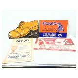 Four Vintage Advertising Items: Alox, Fixaco, Osca