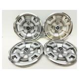 Four Nissan Z Hub Caps with Chrome and Silver Fini