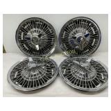 Four Chevrolet Wire-Style Hub Caps with Spinners