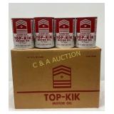 Case of 24 One-Quart Cans of Top-Kik Motor Oil