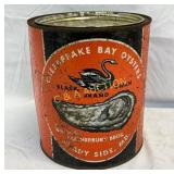 Vintage Chesapeake Bay Oysters 1-Gallon Tin by Lea