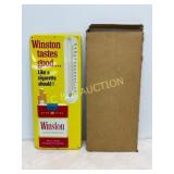 NOS Winston Cigarette Embossed Metal Thermometer,