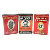Three Vintage Tobacco Cans: Prince Albert, Sir Wal