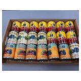 Store Display Cans Featuring Various Brand Labels