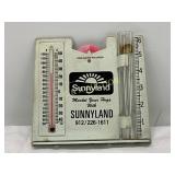 Metal Rain Gauge Recorder with Thermometer, Advert