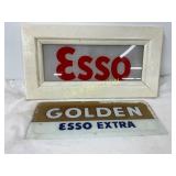 Glass Esso Pump Plate Lenses with Framed Display