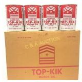 24 Top-Kik One Quart Motor Oil Cans with Original