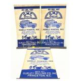 Three Gurley Milling Co. Feed Bags, 12in x 23in