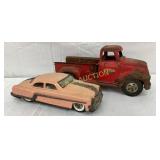 Tonka Metal Pickup Truck and Pink Tinplate Car