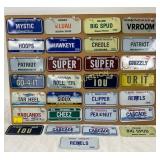 Early Metal Novelty License Tags Featuring State T