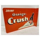 Contemporary 18 1/2 x 11 1/2 Orange-Crush Metal Ad