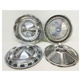 Four Vintage Chrome Chevrolet Hubcaps