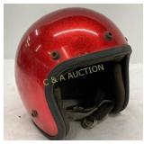Red Sparkle Open-Face Helmet with Padded Interior,
