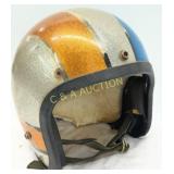 Sparkle-Striped Fiberglass Motorcycle Helmet, 8ï¿½10