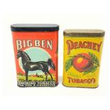 Two Tobacco Tins: Big Ben Smoking Tobacco and Peac