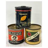 Three Vintage Tobacco Tins: Granger, Sir Walter Ra
