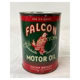 Falcon Motor Oil One-Quart Tin Can with Oscar Brya