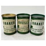Three Quaker Grease 1-Pound Cans by Quaker Oil Cor