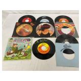 Six Vintage 7-Inch Vinyl Records from Various Labe