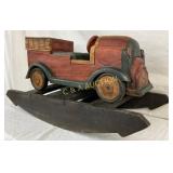Wooden Rocking Toy Car with Painted Finish, Measur