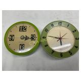 Green Wall Clocks: General Electric and Lux Electr