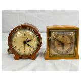Two Vintage 4-Inch Electric Mantel Clocks