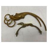Two Cast Metal Decorative Pieces, Including a Leap