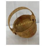 Small Handwoven Basket with Inscription 'Jean Oct