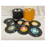 Yellow Plastic 45 RPM Record Storage Case with Ass