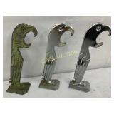 Three 5-Inch Bird-Shaped Bottle Openers with Corks