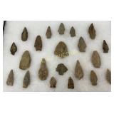 Various Stone Arrowheads Measuring 1in to 2in