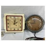 Two Vintage Electric Wall Clocks: Doray and Waltha