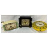 Three Electric Clocks Including Telechron, Spartus