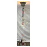 Art Deco-Style Aluminum Floor Lamp with Red, Black