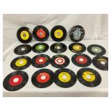 18 Assorted 45 RPM Vinyl Records from Various Labe