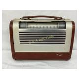 Vintage Portable Radio with Leatherette Cover, Mea
