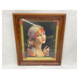 Framed Art Print of Woman in Scarf with 16x18 Oak