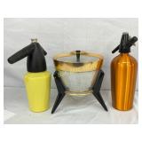 Soda Siphons and Ice Bucket With Lid