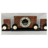 Early Mantle Clock with Marble and Metal Sided Des