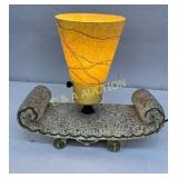 Mid-Century Table Lamp with Textured Stone-Like Ba